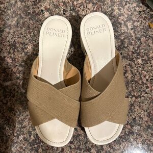 Donald J. Pliner Women's Beige Cross-Strap Sandals